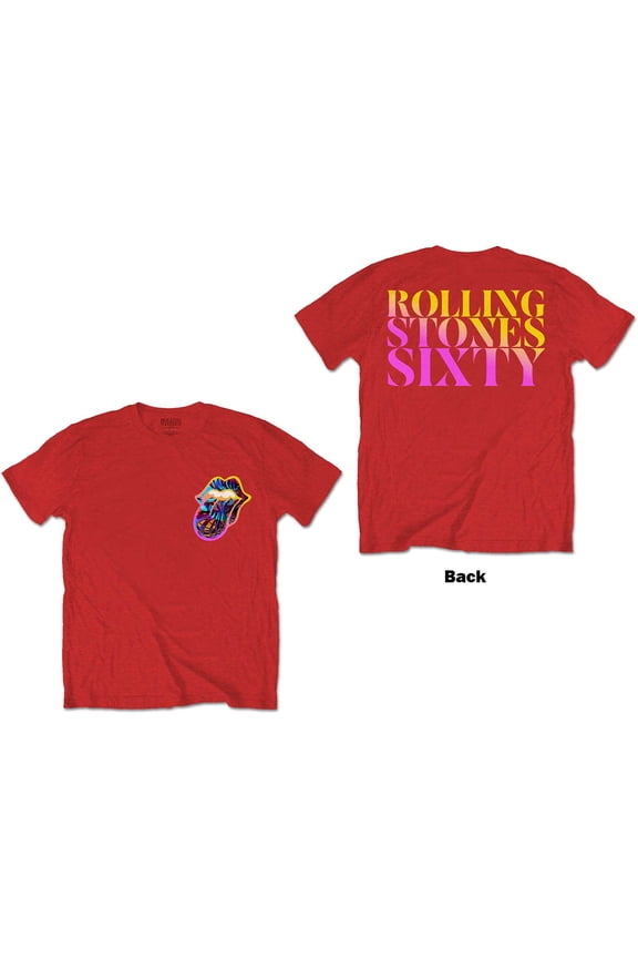 The Rolling Stones Unisex T-Shirt Sixty Gradient Text (Back Print) (XX-Large)