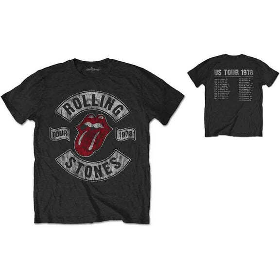 The Rolling Stones Unisex T-Shirt US Tour 1978 (Back Print) (Medium)