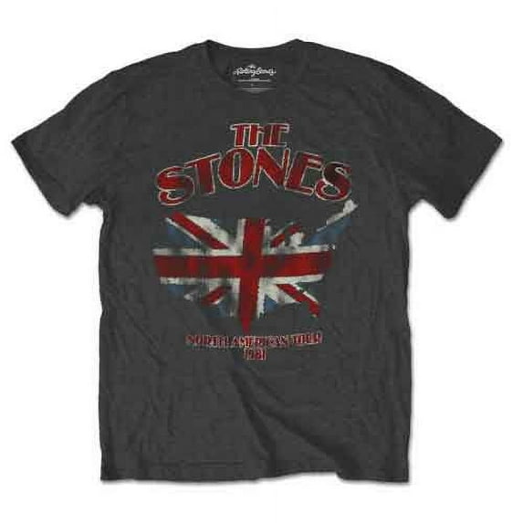 The Rolling Stones Unisex T-Shirt Union Jack US Map (X-Large)