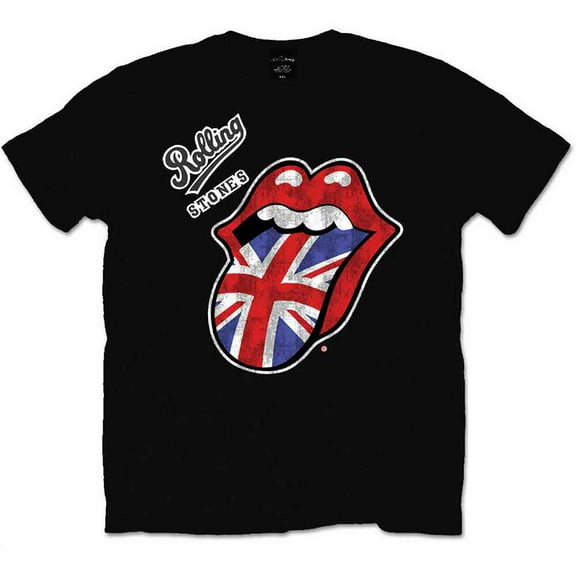 The Rolling Stones Unisex T-Shirt Vintage British Tongue (Small)