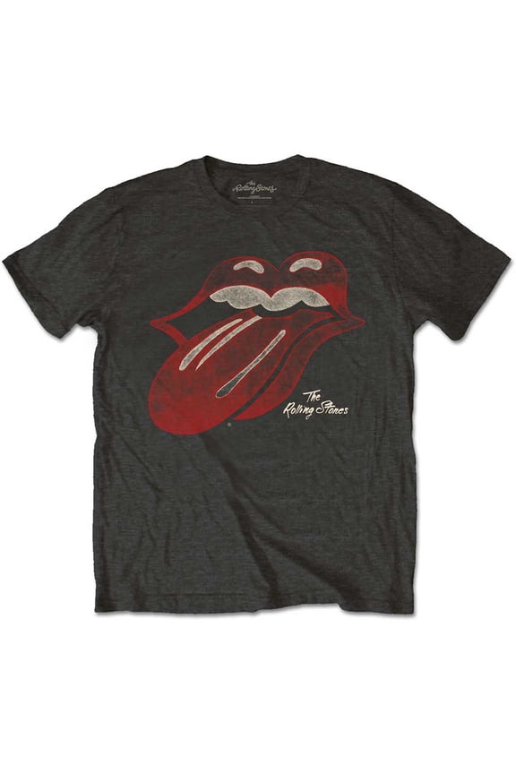 The Rolling Stones Unisex T-Shirt Vintage Tongue Logo (Large)