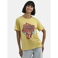 thumbnail image 1 of Time and Tru Women's Rolling Stones Logo Graphic Band Tee with Short Sleeves, Sizes XS-XXXL, 1 of 4