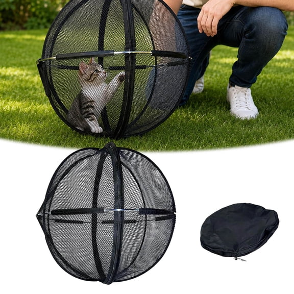 The Rolly Cat 360 Panoramic Rolling Cat Playpen, Breathable Mesh Pet Enclosure for Indoor Outdoor Use