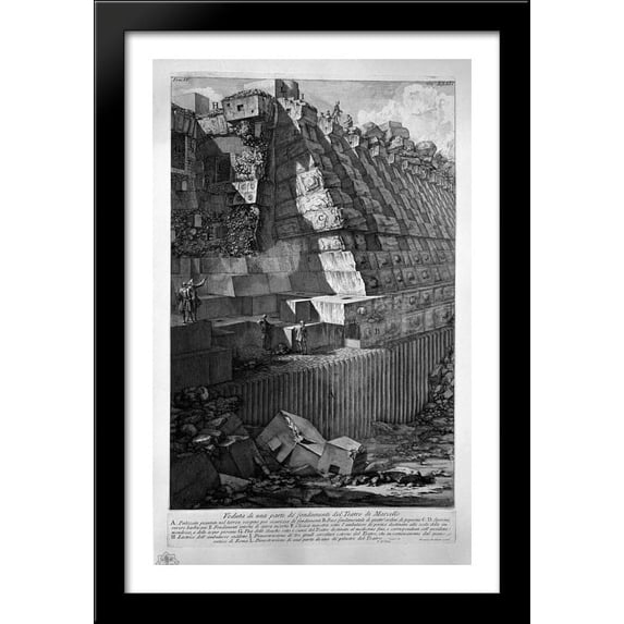The Roman antiquities, t. 4, Plate XXXII. Following the above table 26x40 Large Black Wood Framed Print Art by Giovanni Battista Piranesi
