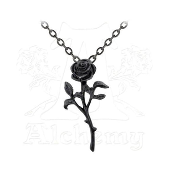 The Romance of The Black Rose Pendant -Pendants