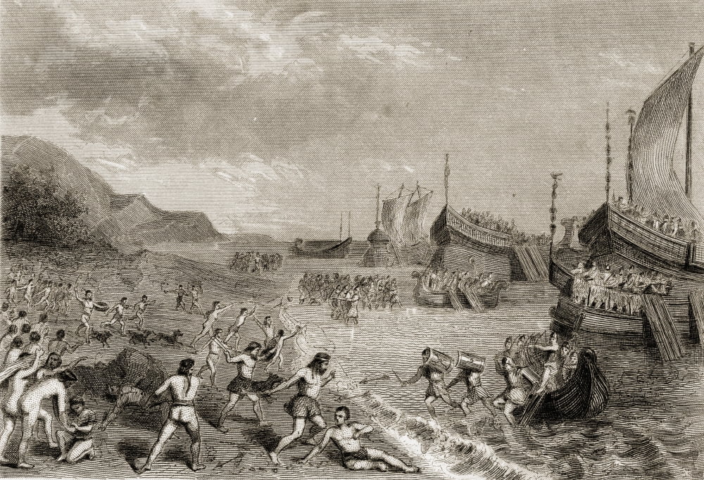 The Romans Landing On The Island Of Mallorca Spain 123 Bc 630 Rome Canvas Art - Ken Welsh  Design Pics (18 x 12)