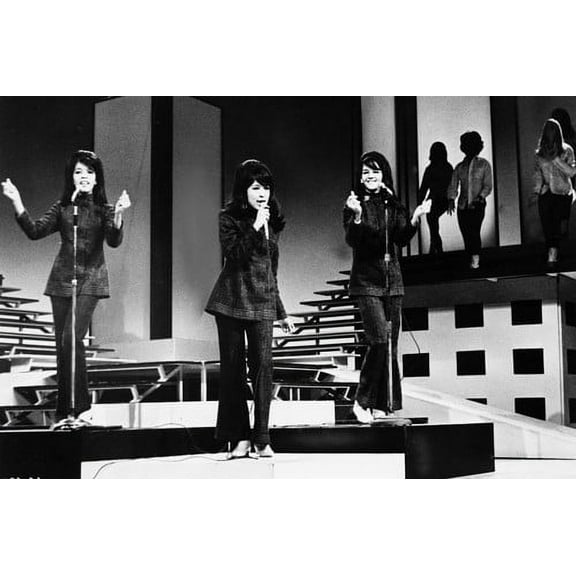 The Ronettes Ronnie Spector Estelle Bennett Nedra Talley On Stage 24x36 Poster