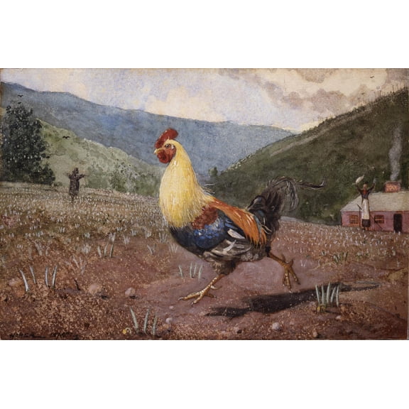 Art.com The Rooster, 1876 (W/C & Pencil on Wove Paper) Giclee Print by Winslow Homer, 24" x 16"
