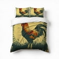 thumbnail image 1 of The Rooster Bright Colors Bedding Set 3 Pcs Soft Microfiber Quilt Cover For Bedroom Decor, Comforter Cover With 2 Pillowcase, 1 of 5