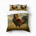 thumbnail image 1 of The Rooster Bright Colors Bedding Set 3 Pcs Soft Microfiber Quilt Cover For Bedroom Decor, Comforter Cover With 2 Pillowcase, 1 of 5