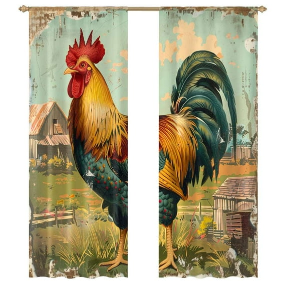 The Rooster Bright Colors Sheer Voile Curtain Window Tulle Curtains For Living Room Bedroom Modern Curtain