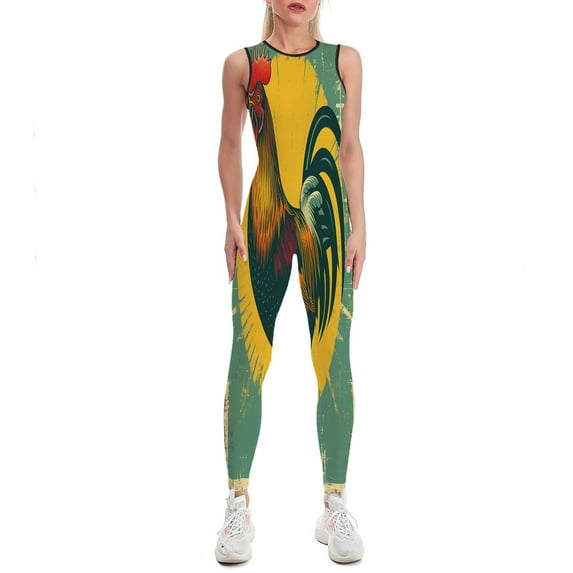 The Rooster Bright Colors Women's One Piece Yoga Jumpsuits Leggings Playsuit Gym Suit Fitness Running Athletic Clothes Gym Wear Set