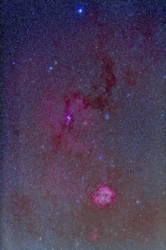 The Rosette Nebula with nebulosity complex in Monoceros Canvas Art - Alan DyerStocktrek Images (23 x 35)