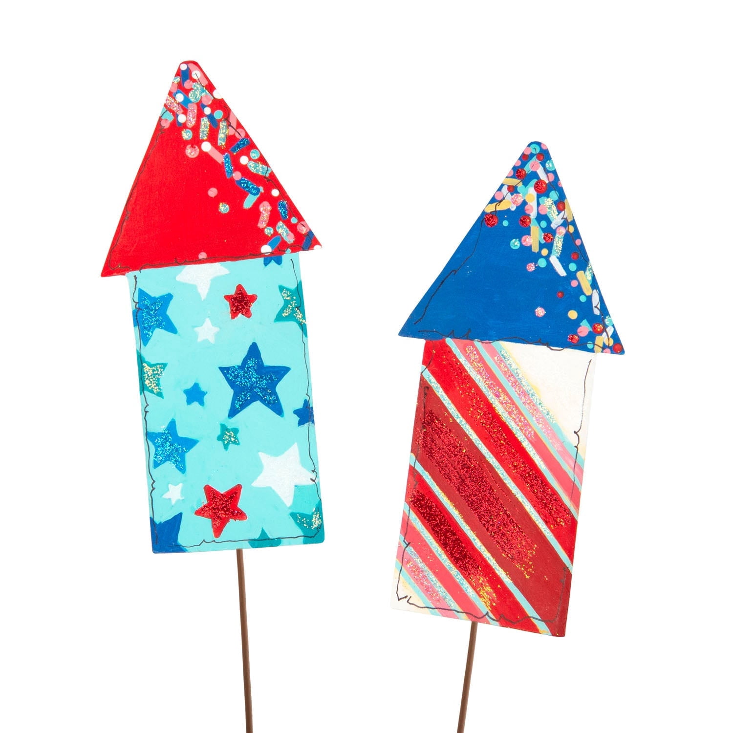The Round Top Collection - Playful Rockets, Set of 2 - Metal D»cor ...