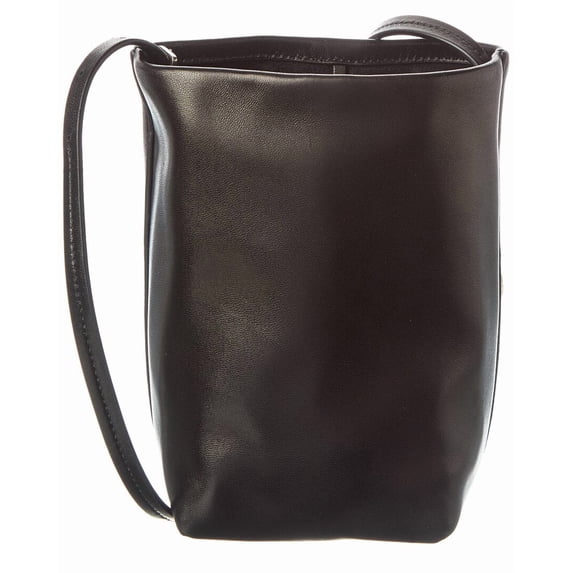 The Row N/S Park Leather Bucket Bag, Black