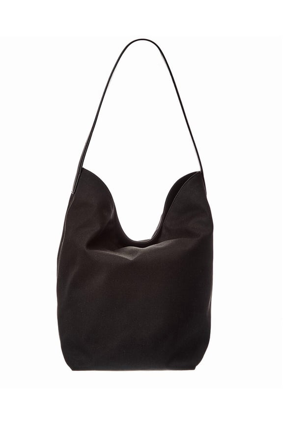 Park N/S Large Canvas & Leather Tote, Black