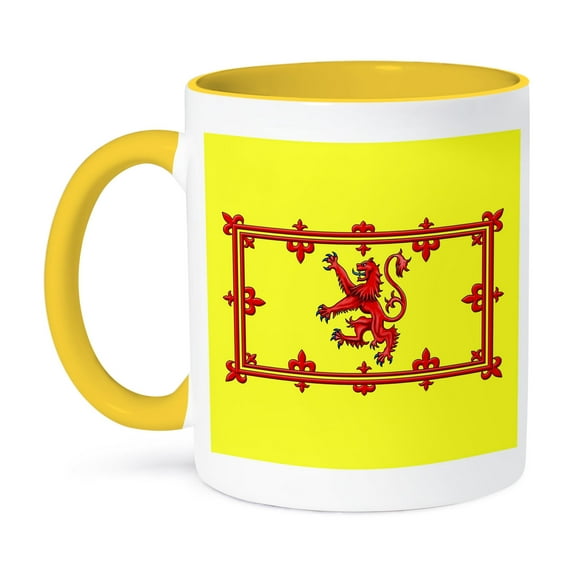 3dRose, The Royal Banner of the Royal Arms of Scotland the Lion Rampant., 15oz Two-Tone Yellow Mug