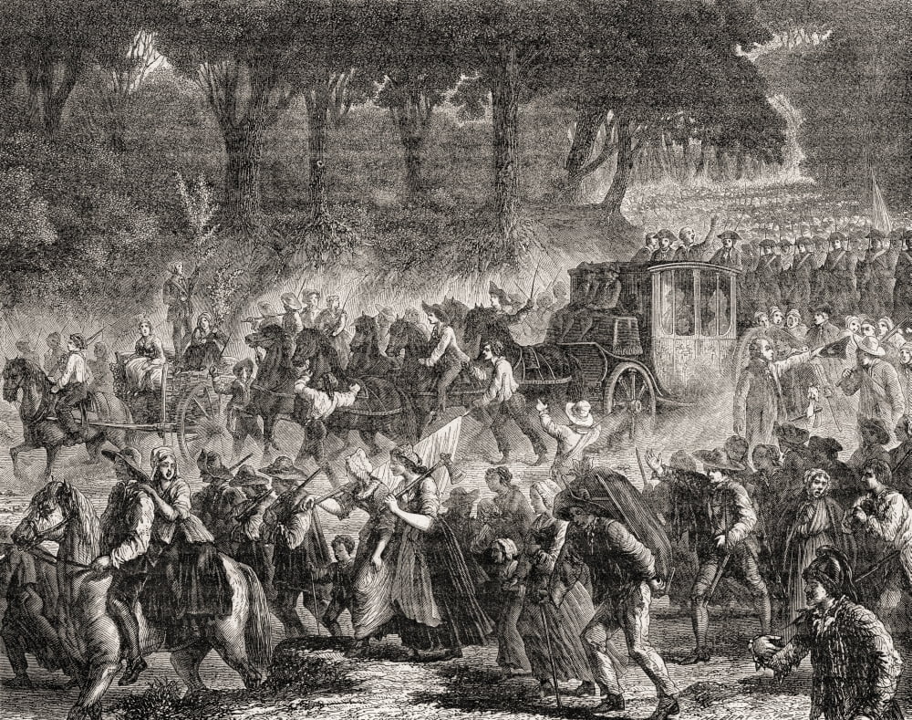 The Royal Family Returns To Paris June 1791 From Histoire De La Revolution Francaise By Louis Blanc Canvas Art - Ken Welsh  Design Pics (17 x 13)