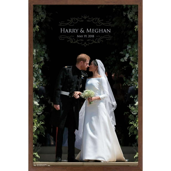 The Royal Wedding - Harry And Meghan Wall Poster, 14.725" x 22.375", Framed