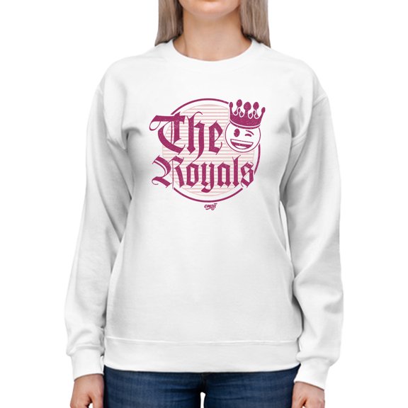 The Royals - Retro Gothic Crown Emoji Graphic Women's Sweatshirt