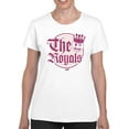 thumbnail image 1 of The Royals - Retro Gothic Crown Emoji Graphic Women's T-shirt, 1 of 4