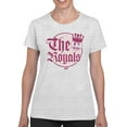 thumbnail image 1 of The Royals - Retro Gothic Crown Emoji Graphic Women's T-shirt, 1 of 4