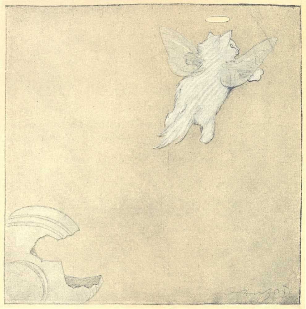 The Rubaiyat of a Persian Kitten 1906 Angel cat Canvas Art - Oliver Herford (18 x 24)