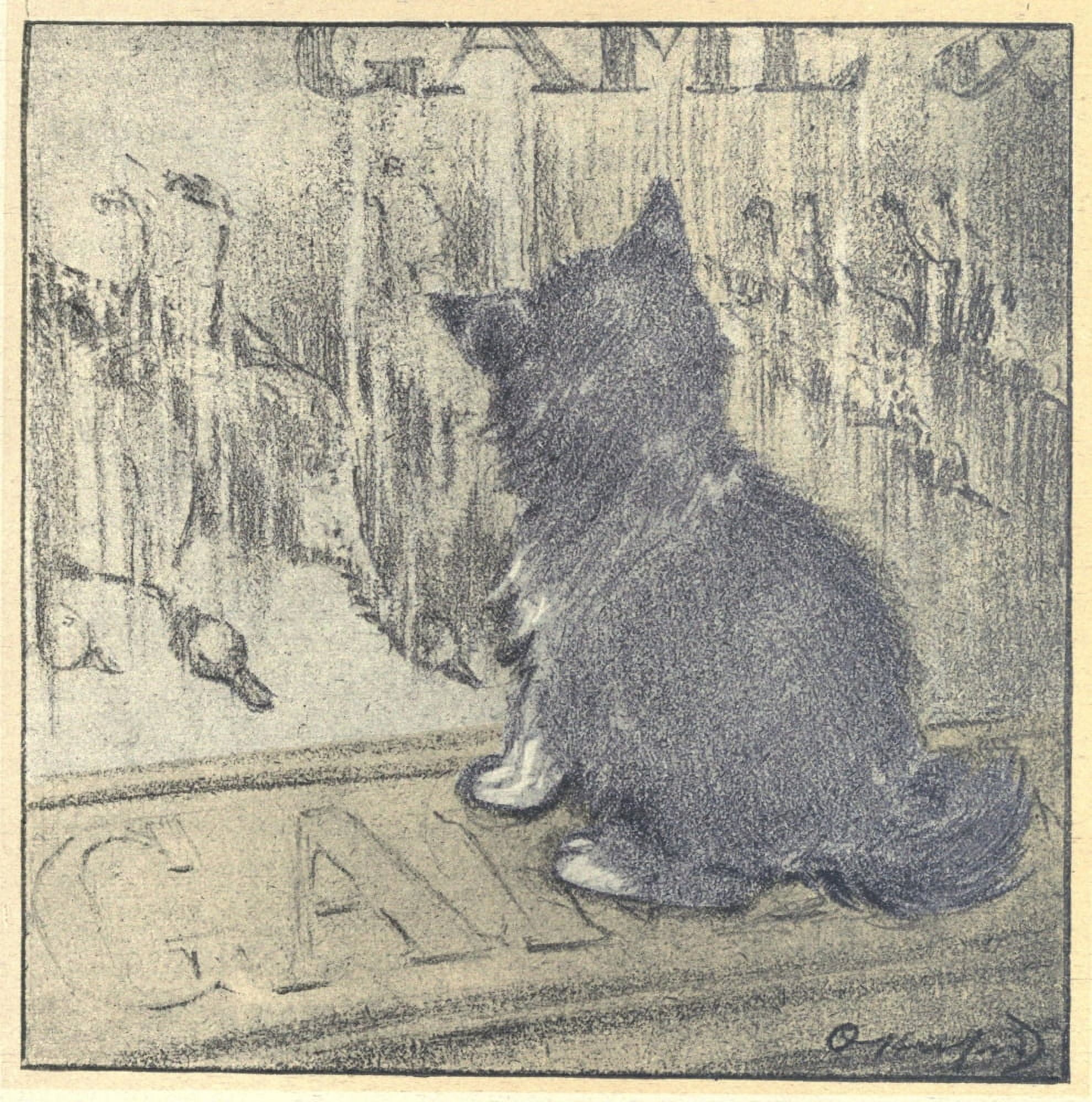 The Rubaiyat of a Persian Kitten 1906 Butchers shop window Canvas Art - Oliver Herford (18 x 24)