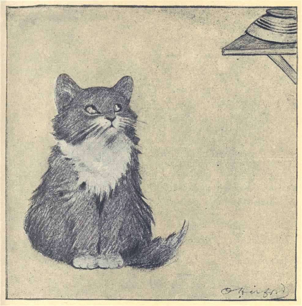 The Rubaiyat of a Persian Kitten 1906 Waiting for dinner Canvas Art - Oliver Herford (18 x 24)