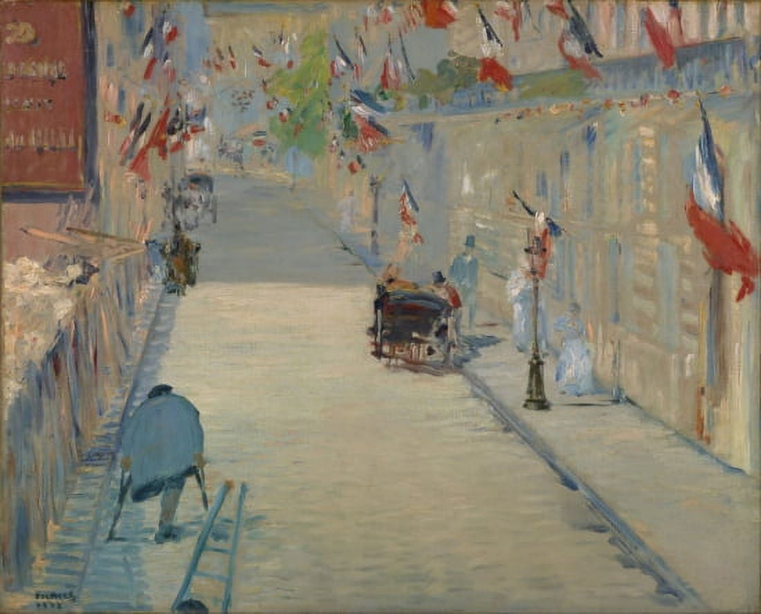 The Rue Mosnier With Flags Canvas Art - Edouard Manet (18 x 24)