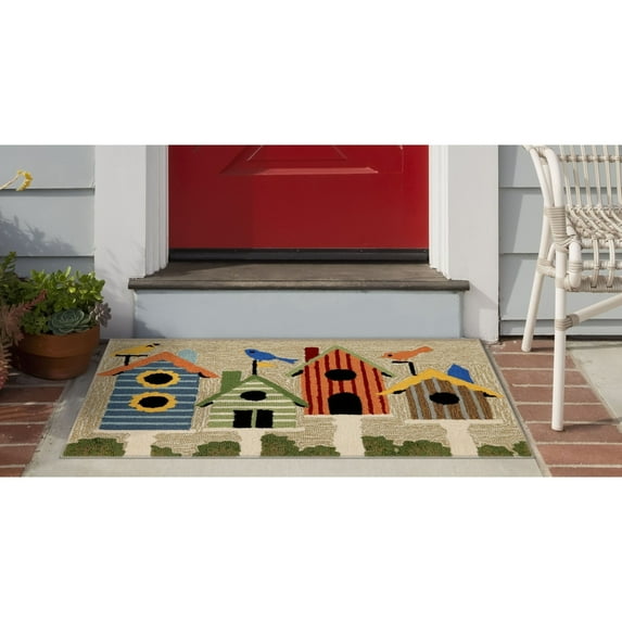 The Rug Department Liora Manne Frontporch Birdhouses Indoor Outdoor Area Rug Multi