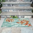 thumbnail image 1 of The Rug Department Liora Manne Illusions Coral Wave Indoor Outdoor Mat Aqua, 1 of 2