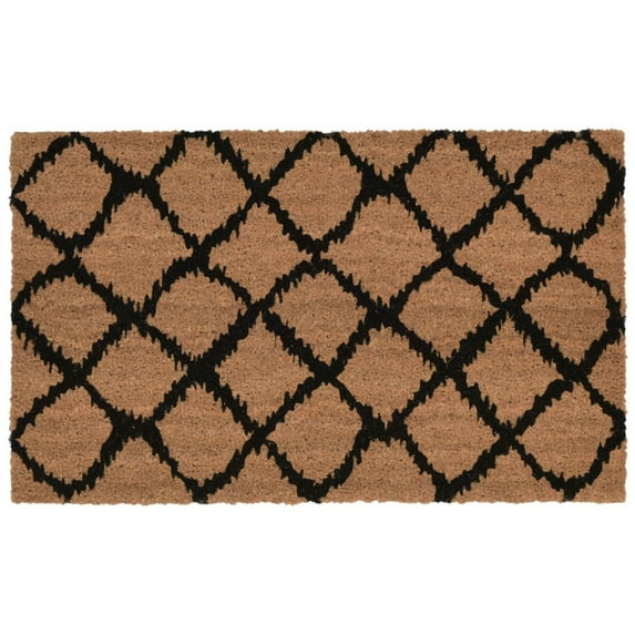 The Rug Department Liora Manne Natura Ikat Lattice Outdoor Door Mat Black