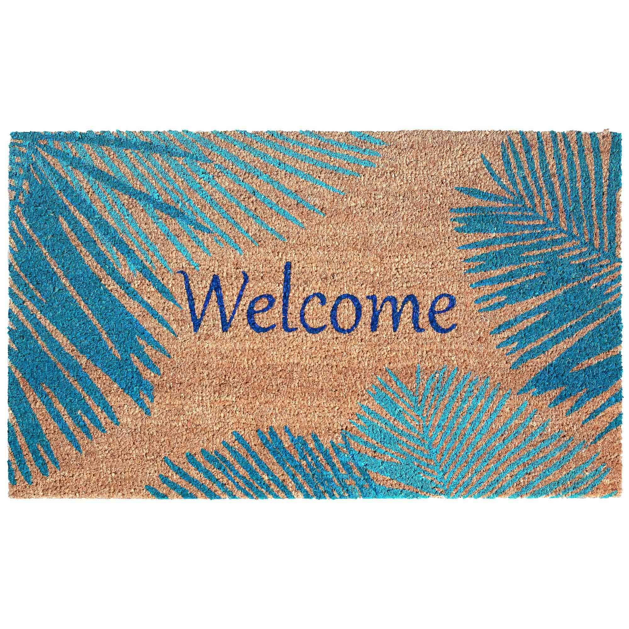 The Rug Department Liora Manne Natura Palm Border Outdoor Door Mat Blue