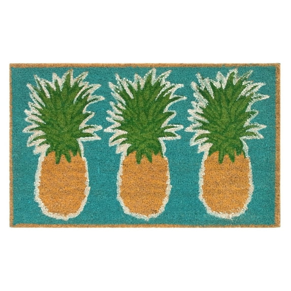 The Rug Department Liora Manne Natura Pineapples Outdoor Door Mat Aqua