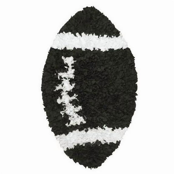 The Rug Market 02250Q SHAGGY RAGGY FOOTBALL AREA RUG 3X3 SHAPED