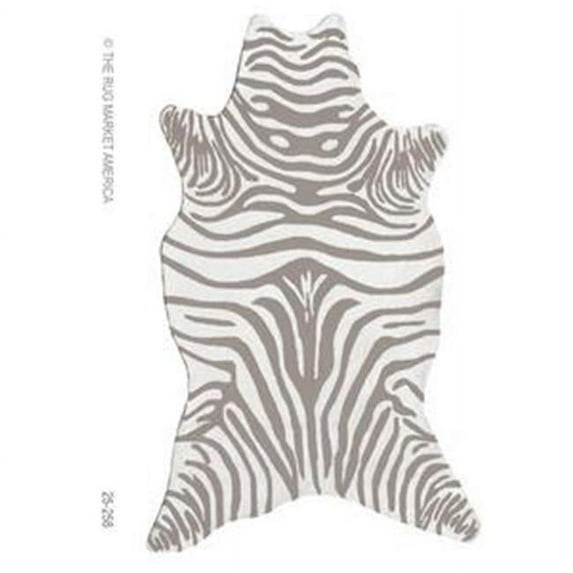 The Rug Market 25258E ZEBRA GREY SHAPED AREA RUG 8X10