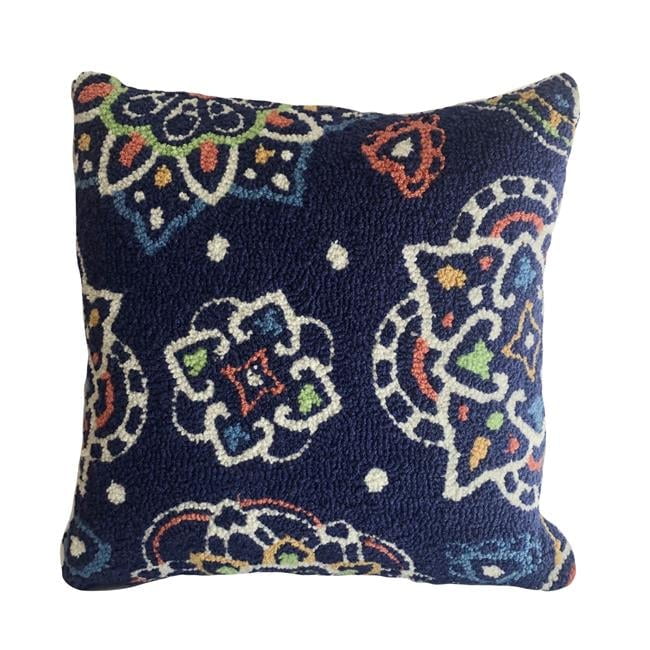 Patricia Bright Blue Square UV Polyester Pillow