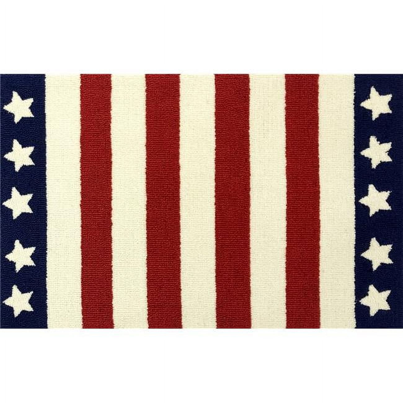 Patriotic Stars and Stripes Polyester Outdoor Doormat