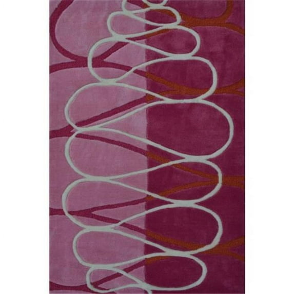 The Rug Market Squiggle Strip Pink 2.8" x 4.8" Area Rug