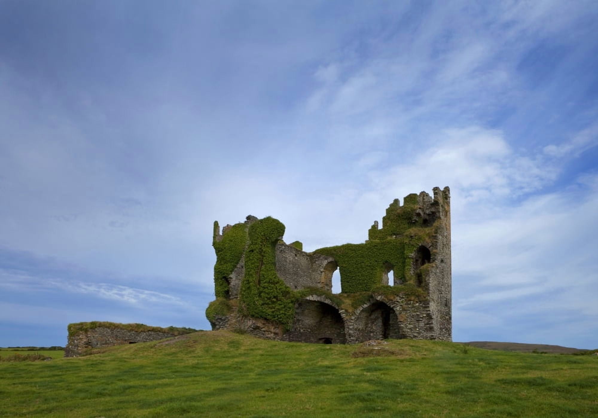The Ruins of 16th Century Ballycarbery Castle Near Cahirciveen The Ring of Kerry County Kerry Ireland Canvas Art - Panoramic Images (12 x 36)