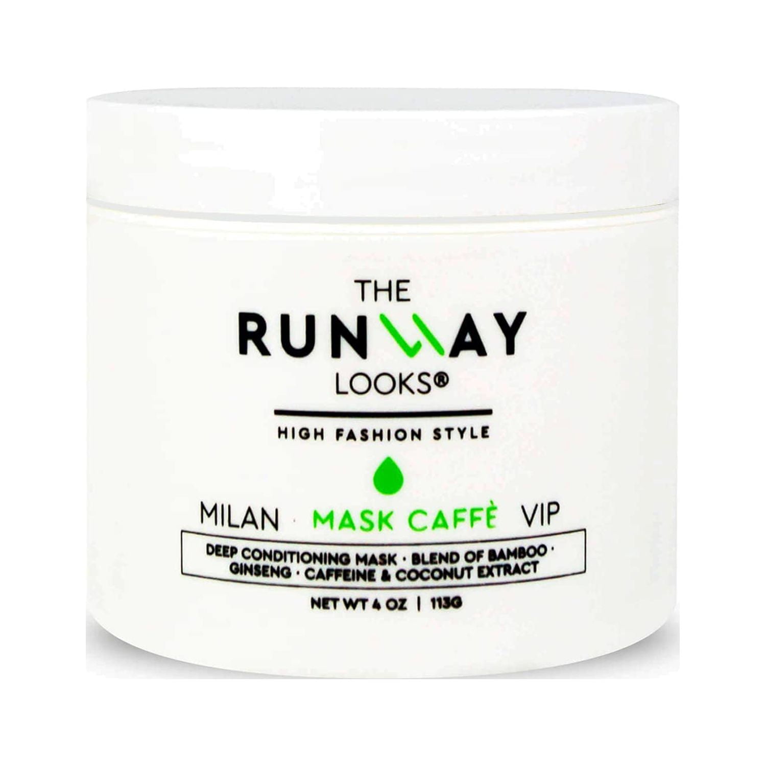 The Runway Looks Deep Conditioning Hair Mask, With Coconut, Bamboo & Caffeine (4oz)