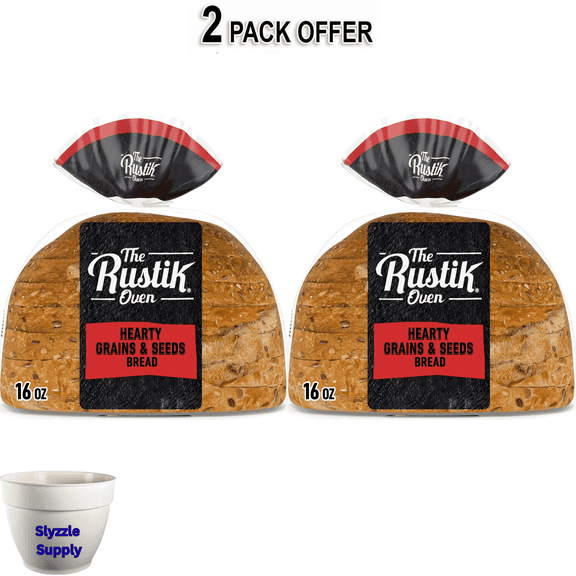 The Rustik Oven Hearty Grains & Seeds Bread, 16 oz, Whole Grain Seeded Bread, Bag
