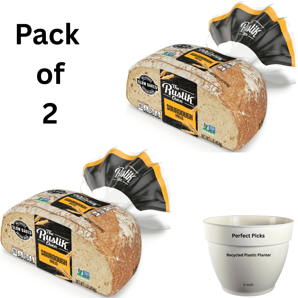 The Rustik Oven Sourdough Bread, 16 oz, Plain Sourdough Bread, Bag (2 pack)