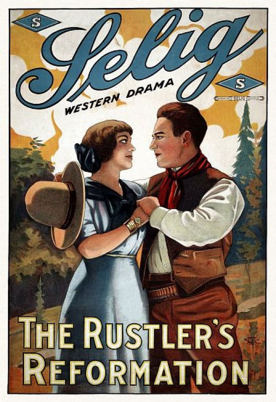 The Rustlers Reformation Selig Movie Canvas Art -  (24 x 36)