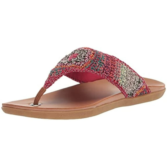 The SAK Women's Shana Crochet Thong Sandal Flat, Sunset Stripe, 7