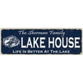 thumbnail image 1 of The SHERMAN Family Lake House Sign 6x18 Metal Fishing Cabin Decor 106180101422, 1 of 1