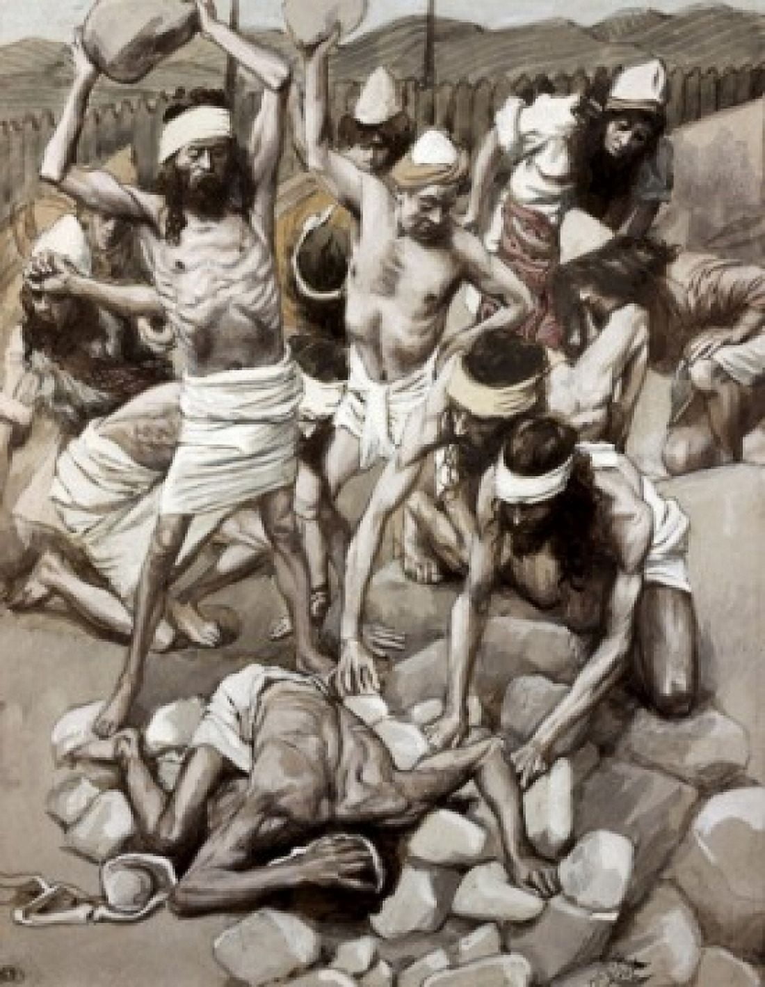 The Sabbath Breaker Stoned James Tissot (1836-1902French) Jewish Museum New York USA Canvas Art - James Tissot (24 x 36)