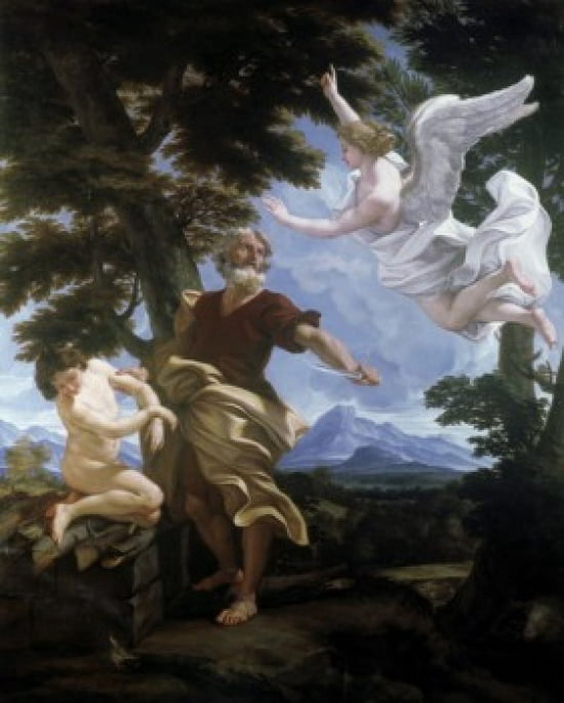 The Sacrifice of Isaac Baciccio (Giovanni B Gaulli) (1639-1709 Italian) Canvas Art - Giovanni Battista Gaulli (18 x 24)