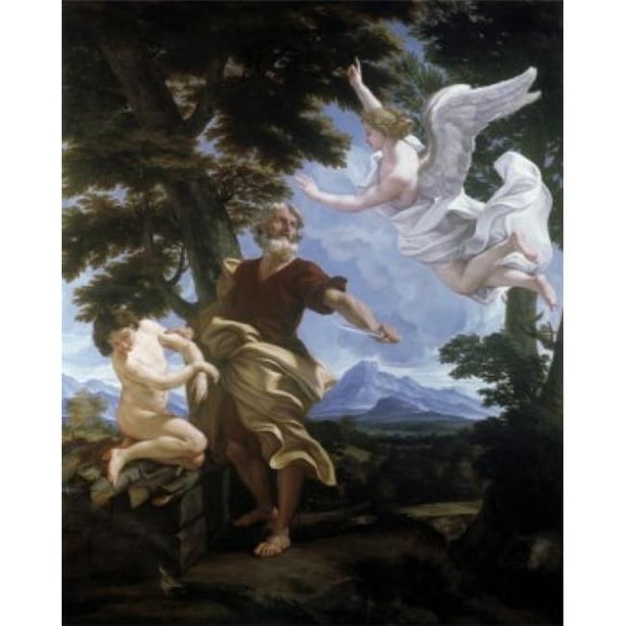 The Sacrifice of Isaac Baciccio Giovanni B. Gaulli 1639-1709 Italian Poster Print - 18 x 24 in.